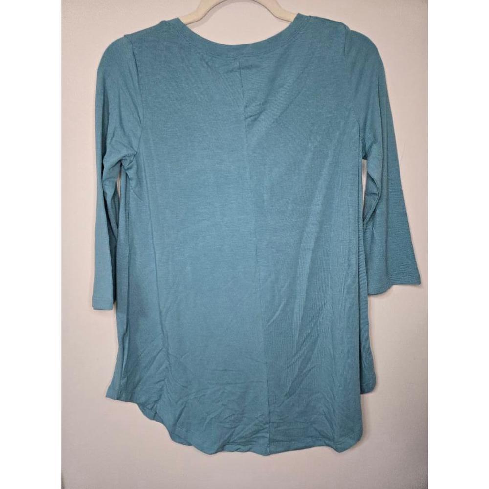 Zenanna womens Blue 3/4 Sleeve Shirt Size small flowy top - Picture 2 of 3